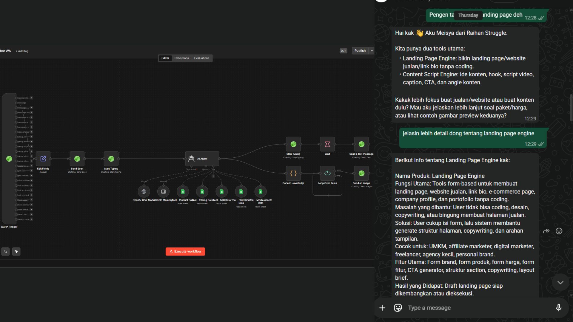 WhatsApp AI Sales Agent demo